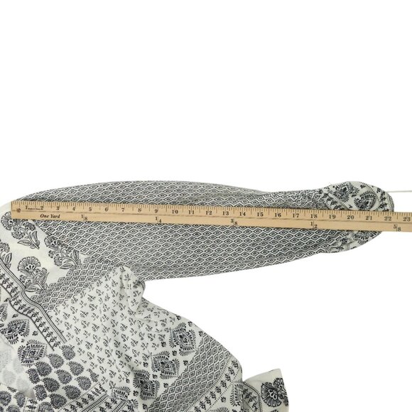 Chicos Open Front Cardigan Womens Size 2 US L Ruched Sleeve Sweater Paisley - Picture 6 of 16